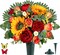 Artificial Cemetery Flowers for Outdoor Grave – Realistic Sunflower & Rose Memorial Bouquet with Vase for Sympathy and Headstone Decorations